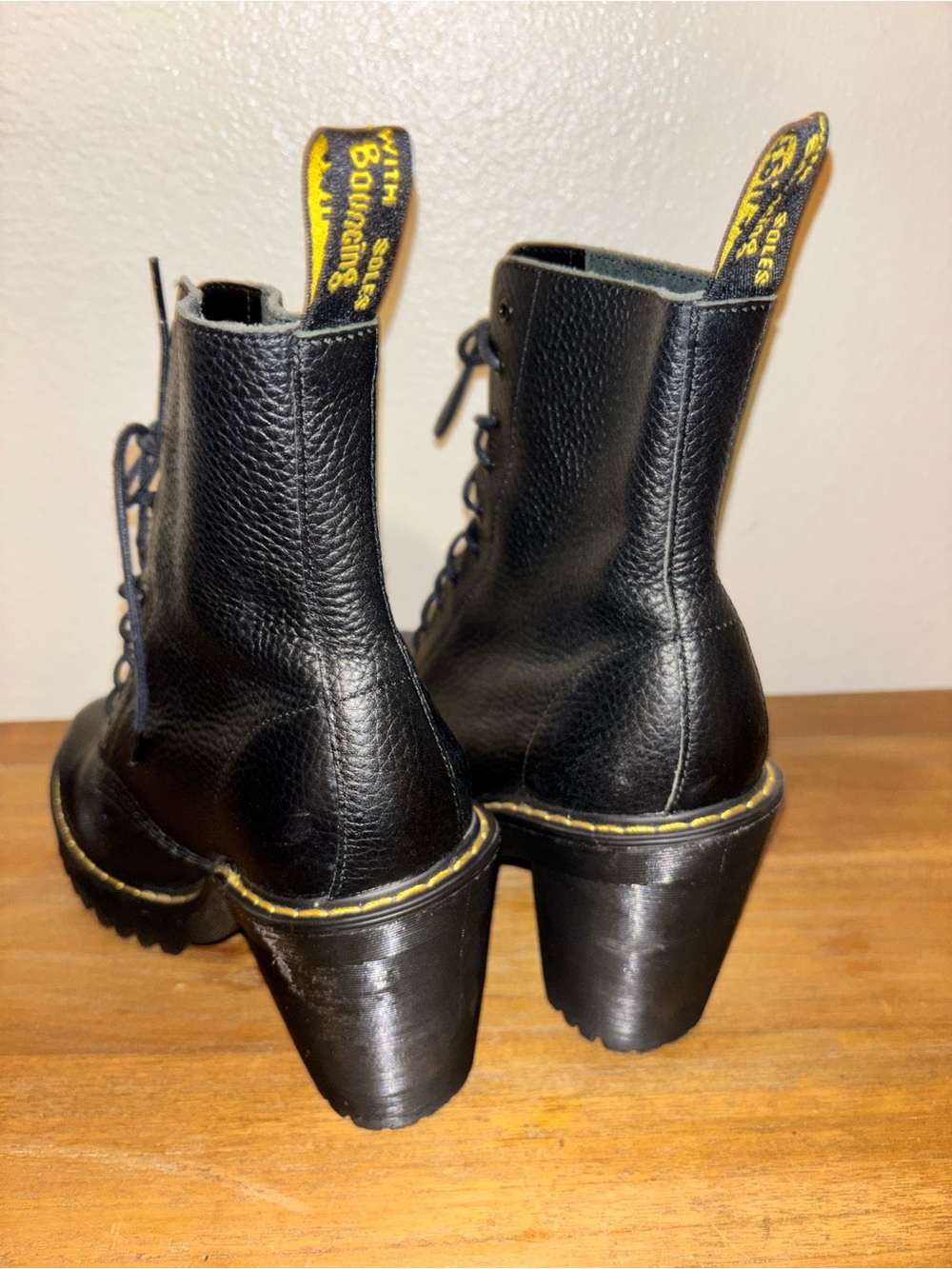 Dr. Martens Kendra Milled Nappa Black Leather Lug-Heel Boot 7 - Picture 6 of 7